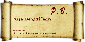 Puja Benjámin névjegykártya