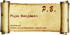 Puja Benjámin névjegykártya