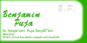 benjamin puja business card